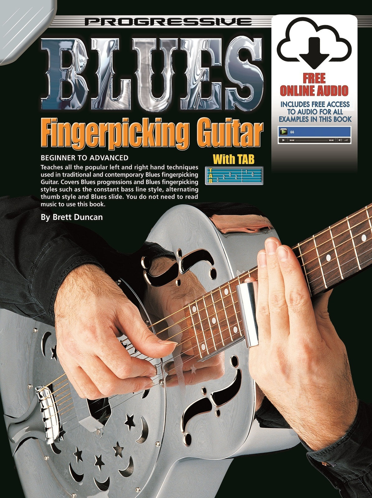 Progressive Blues Fingerpicking Guitar Book with Online Audio Access