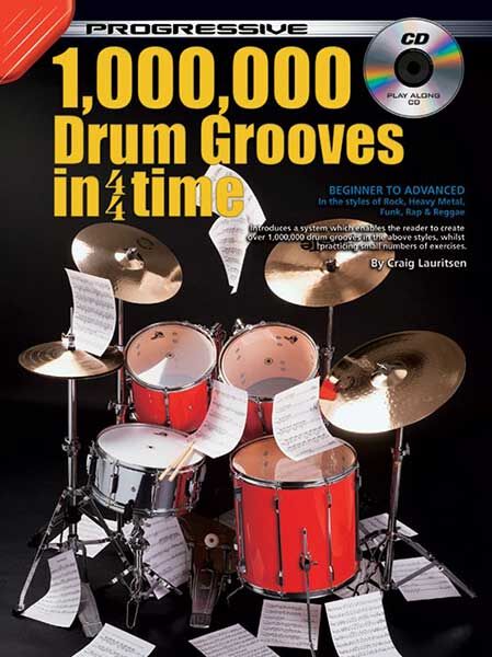 Progressive 10,000 Drum Grooves Book/CD for Rock, Funk, Metal, Rap, Reggae
