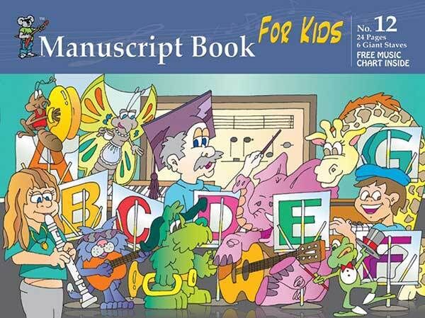 Progressive Manuscript Book 12 for Kids - 24 Pages, 6 Giant Staves