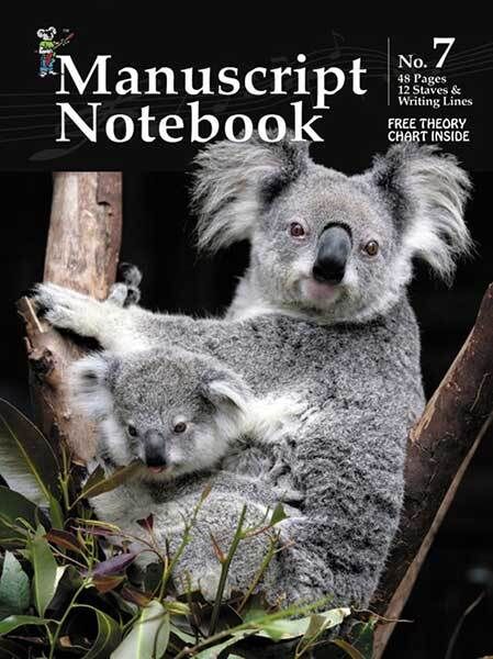 Progressive Manuscript Book 7 - 48 Pages 12 Stave Notebook with Interleaved Pages and Free Theory Chart