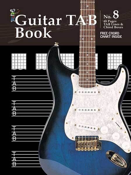 Progressive Manuscript Guitar Tab Book - 48 Pages with Tab Lines and Chord Boxes