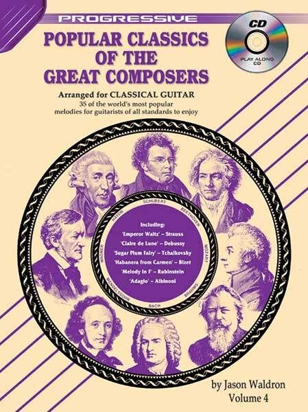 Progressive Popular Classics Of The Great Composers Volume 4 Book with CD for Classical Guitar