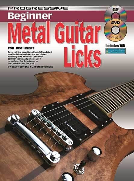 Progressive Beginner Metal Guitar Licks Book with CD and DVD