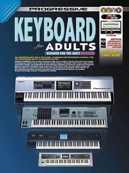 Progressive Keyboard for Adults Book/CD/DVD with Step-by-Step Lessons