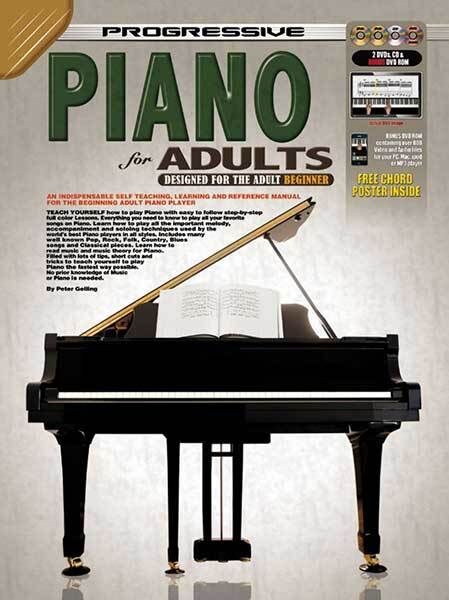Progressive Piano for Adults Book/CD/DVD(2)/DVD-Rom - Self-Teaching Lessons, Techniques & Music Theory