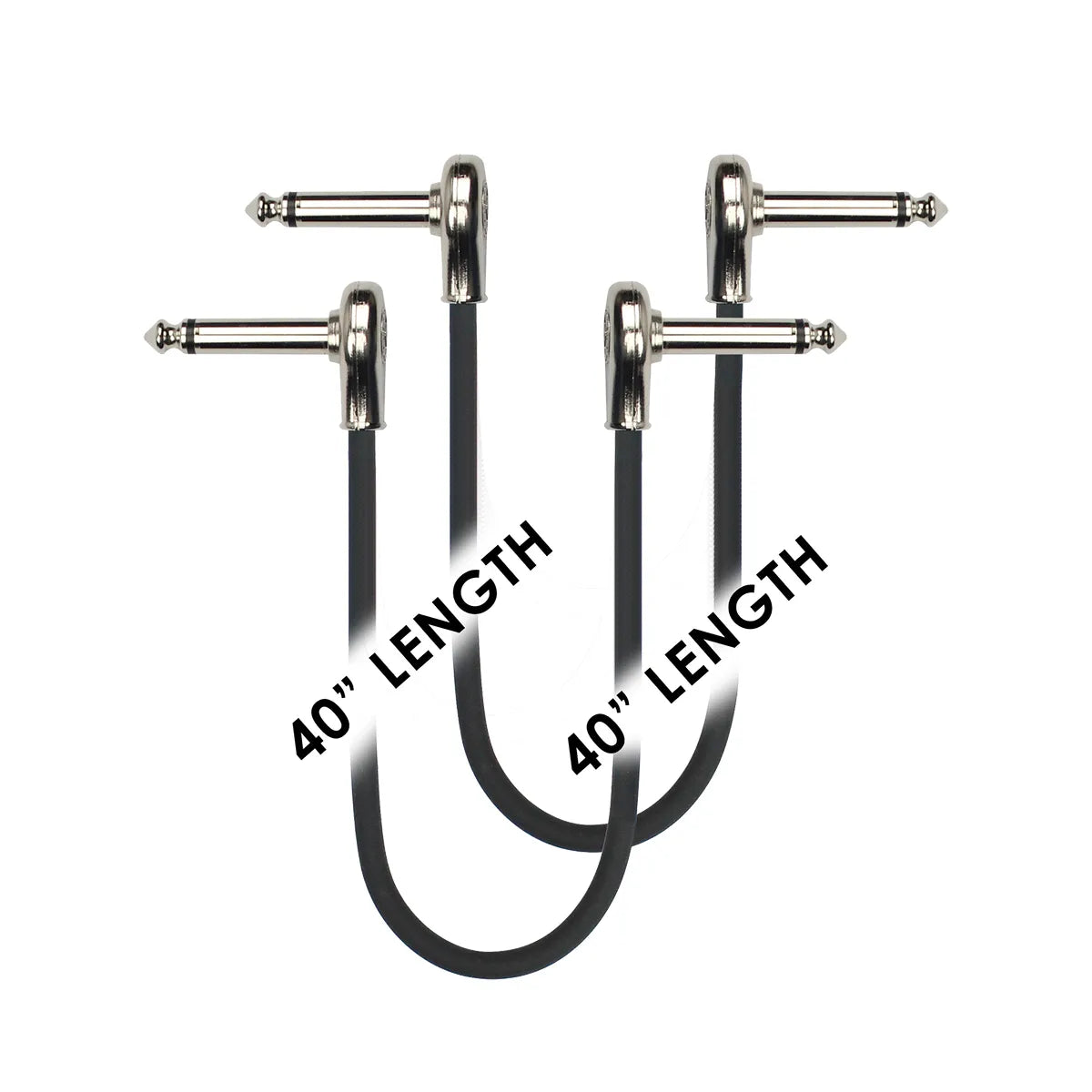 Kirlin 40" Flat Connector Black Patch Cables 2-Pack KPSK2243BK-40