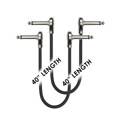 Kirlin 40" Flat Connector Black Patch Cables 2-Pack KPSK2243BK-40