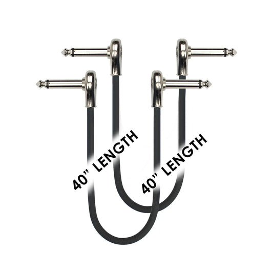 Kirlin 40" Flat Connector Black Patch Cables 2-Pack KPSK2243BK-40