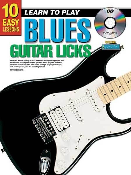 10 Easy Lessons Learn to Play Blues Guitar Licks Book, CD, DVD