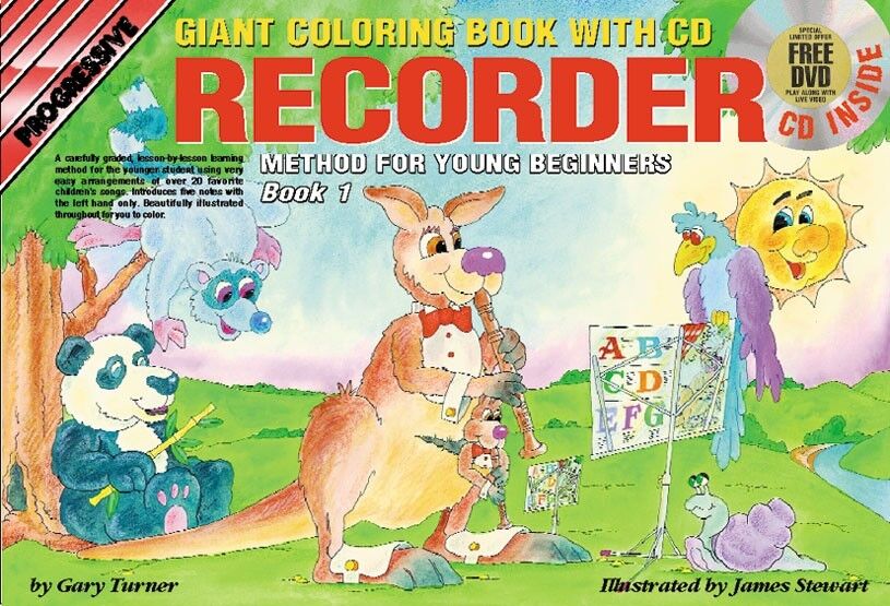 Progressive Recorder Book 1 for Young Beginners with Colouring Book, CD & DVD
