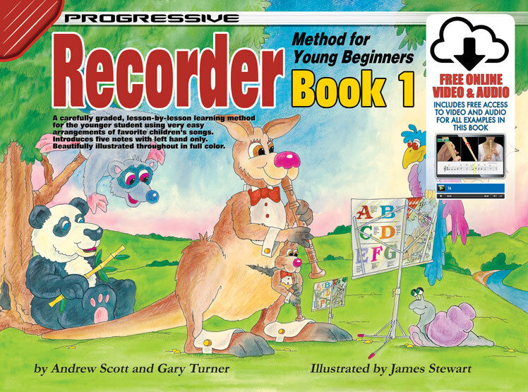 Progressive Recorder Method Book 1 for Young Beginners with Online Video & Audio