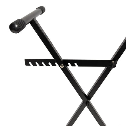 Crown KS-007 Heavy Duty X-Style Adjustable Keyboard Stand with Bar-Latch Locking System, Black — view 2