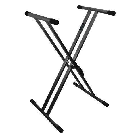 Crown KS-020 Heavy Duty X-Style Double Braced Height Adjustable Keyboard Stand - Black