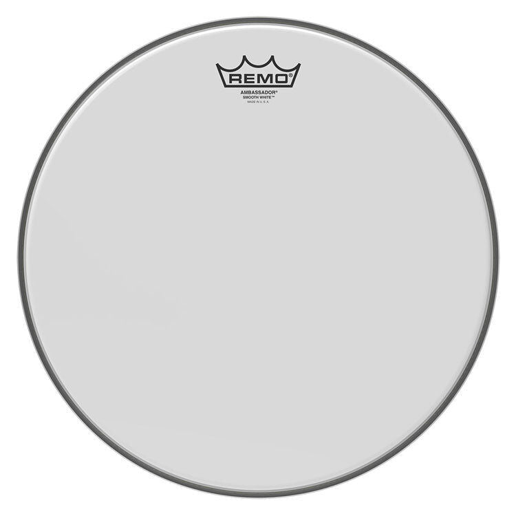 Remo Ambassador Series Smooth White Drum Head 14" - 1-ply 10-mil Film, Warm Resonance, Ideal for Batter or Resonant Applications — view 4