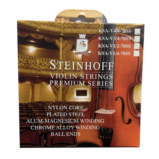 Steinhoff Premium Violin Strings 1/4 Size Nylon Core Plated Steel Ball Ends