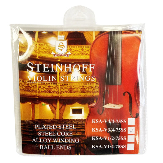 Steinhoff Custom Violin Strings 4/4 Size Plated Steel Steel Core Alloy Winding Ball Ends