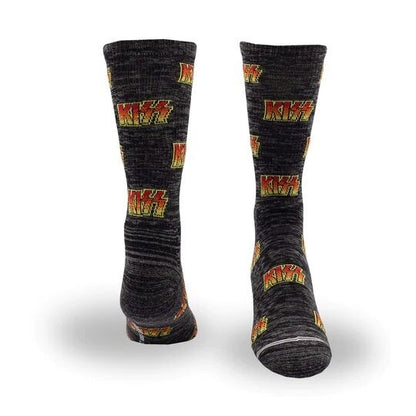 Perris KISS All Over Logo Large Crew Socks Charcoal (1-Pair) — view 3