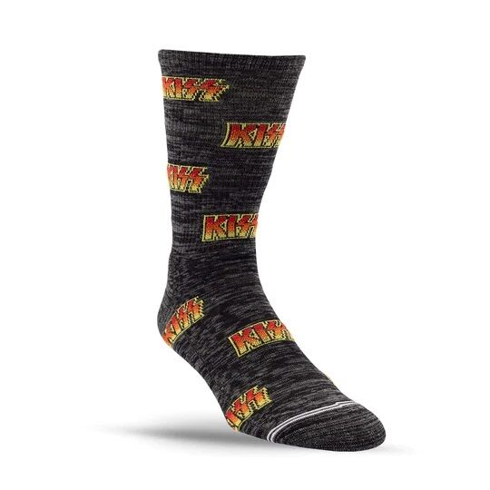 Perris KISS All Over Logo Large Crew Socks Charcoal (1-Pair) — view 2