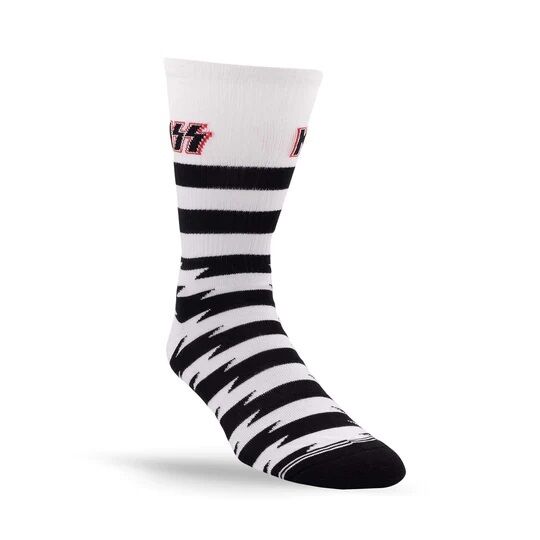 Perris Licensed KISS Lightning Stripes Large Crew Socks - White (1-Pair) — view 2