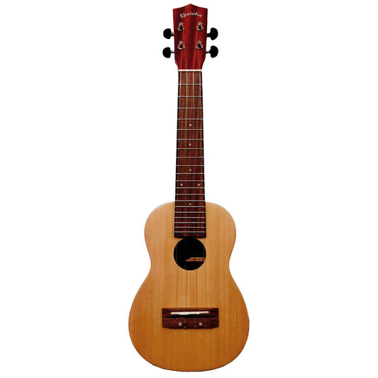 Kealoha KS-Series Soprano Ukulele, Solid Spruce Top, Mahogany Back & Sides, Satin Finish, Chrome Diecast Machineheads, Aquila Strings