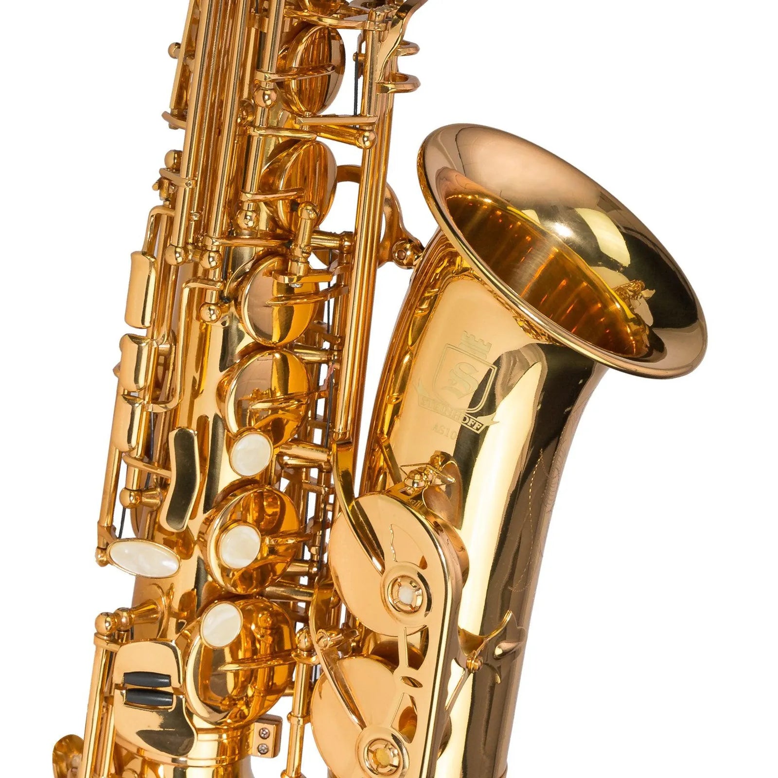 Steinhoff AS10 Advanced Student Alto Saxophone Gold Lacquer with Case and Accessories — view 4