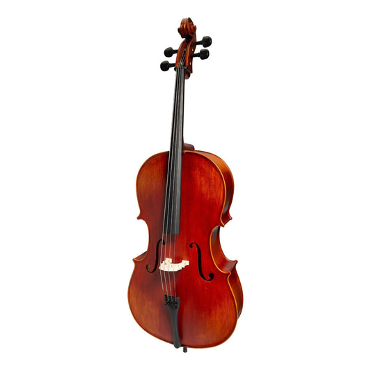 Steinhoff 3/4 Size Solid Top Student Cello Set with Case, Bow & Rosin - Antique Finish