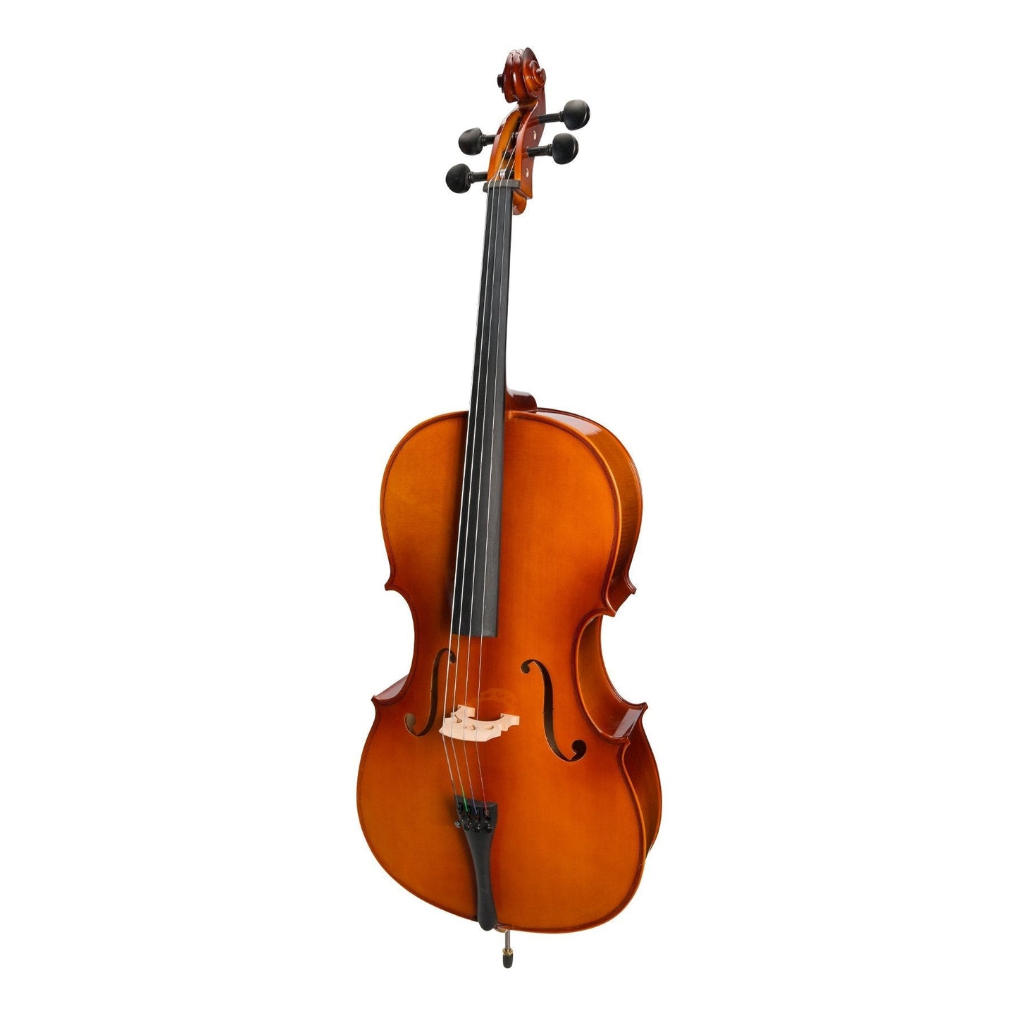 Steinhoff 3/4 Size Solid Top Student Cello Set with Case, Bow, and Rosin - Natural Gloss