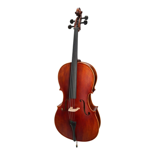 Steinhoff Full Size Solid Top Student Cello Set with Case, Bow & Rosin - Antique Finish