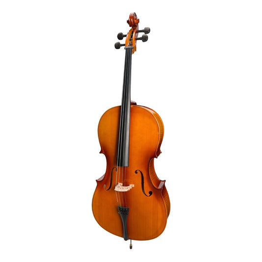 Steinhoff Full Size Student Cello Set with Case, Bow, and Rosin - Natural Gloss