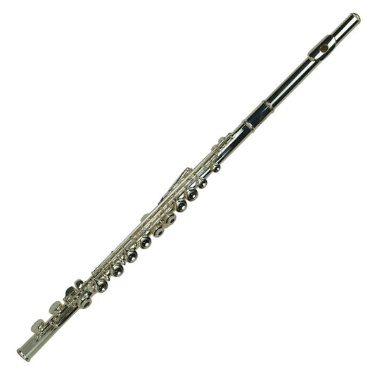 Steinhoff KSO-FL6B-SLV Student C Flute - Silver Plated with ABS Case, Cleaning Rod and Cloth