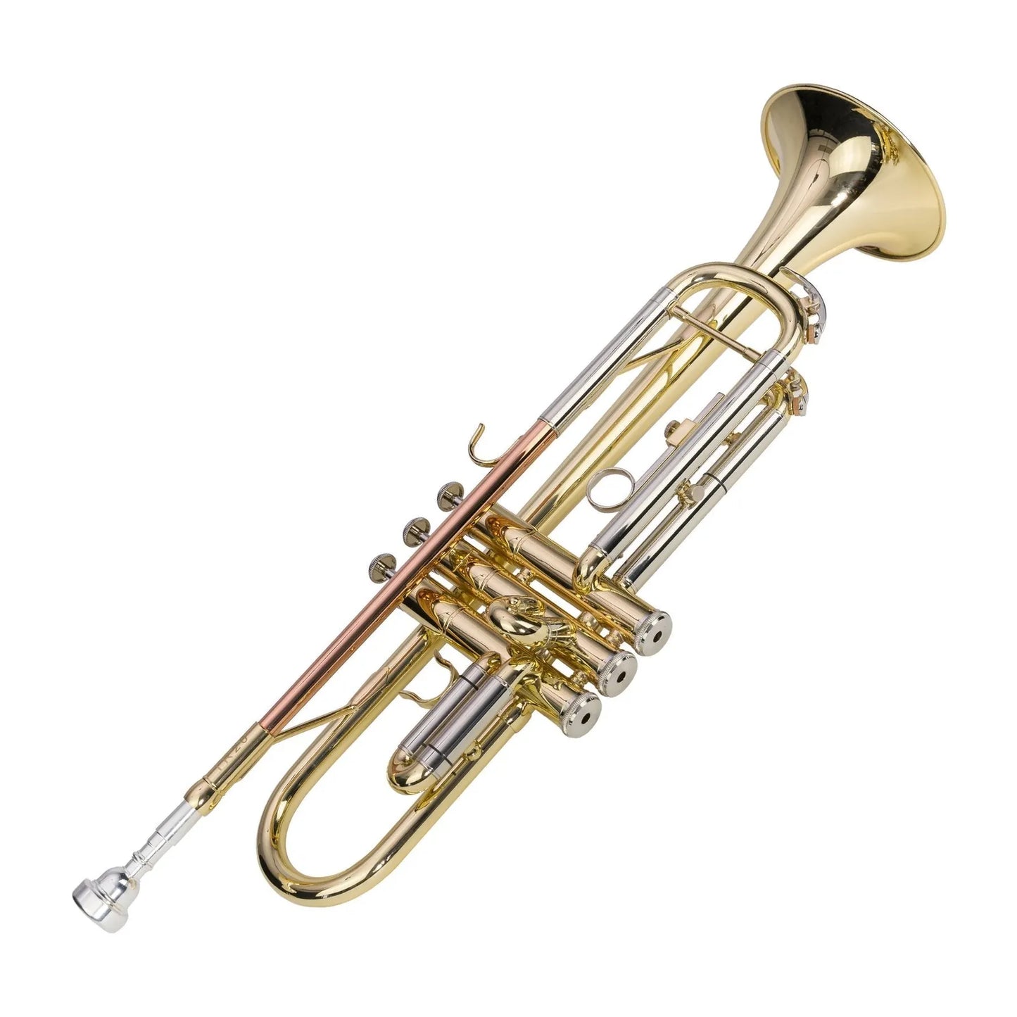 Steinhoff TR20 Intermediate Bb Trumpet with Case, Gold Finish, Rose Brass, Monel Valves, F-trigger, 7C Mouthpiece — view 3