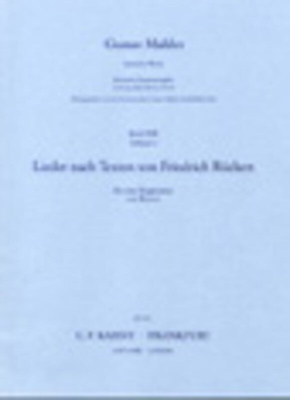 Mahler - Rueckert Lieder (Softcover Book)