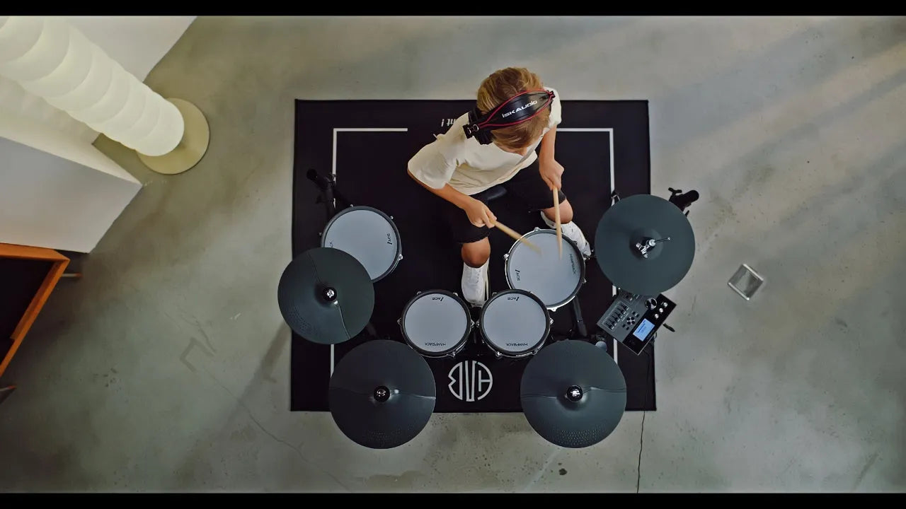 Kahzan ACE360 Electronic Drum Kit with DSP-5202 Module, 918 Voices, 72 Drum Kits, Bluetooth, Mesh Pads, Adjustable Rack — view 2