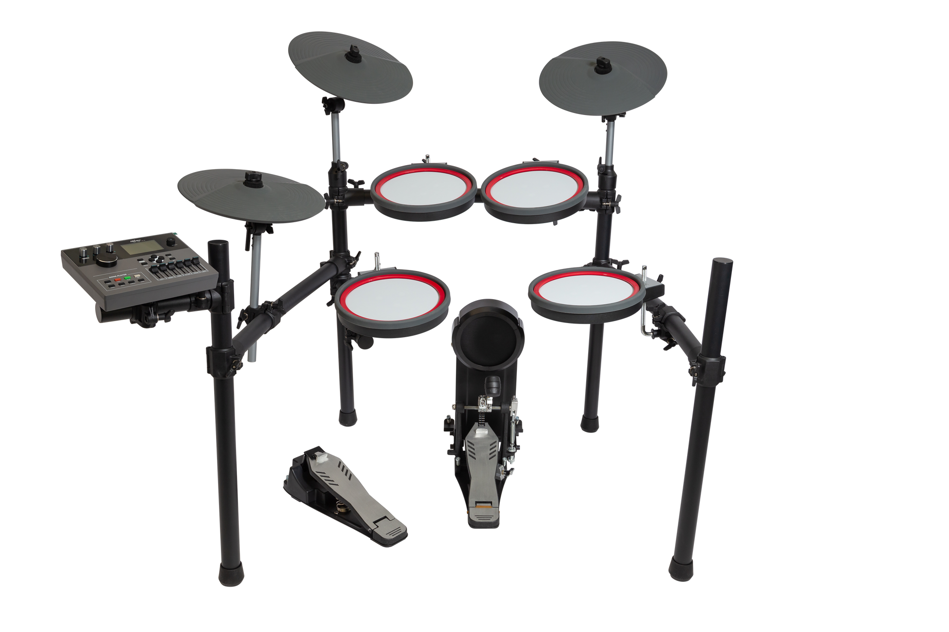 Kahzan KTD-MK5L-PRO Electronic Drum Kit - 5 Piece with Mesh Pads, 948 Voices, 52+20 Kits, Bluetooth, 288x46 Screen, and 8" Kick Pad