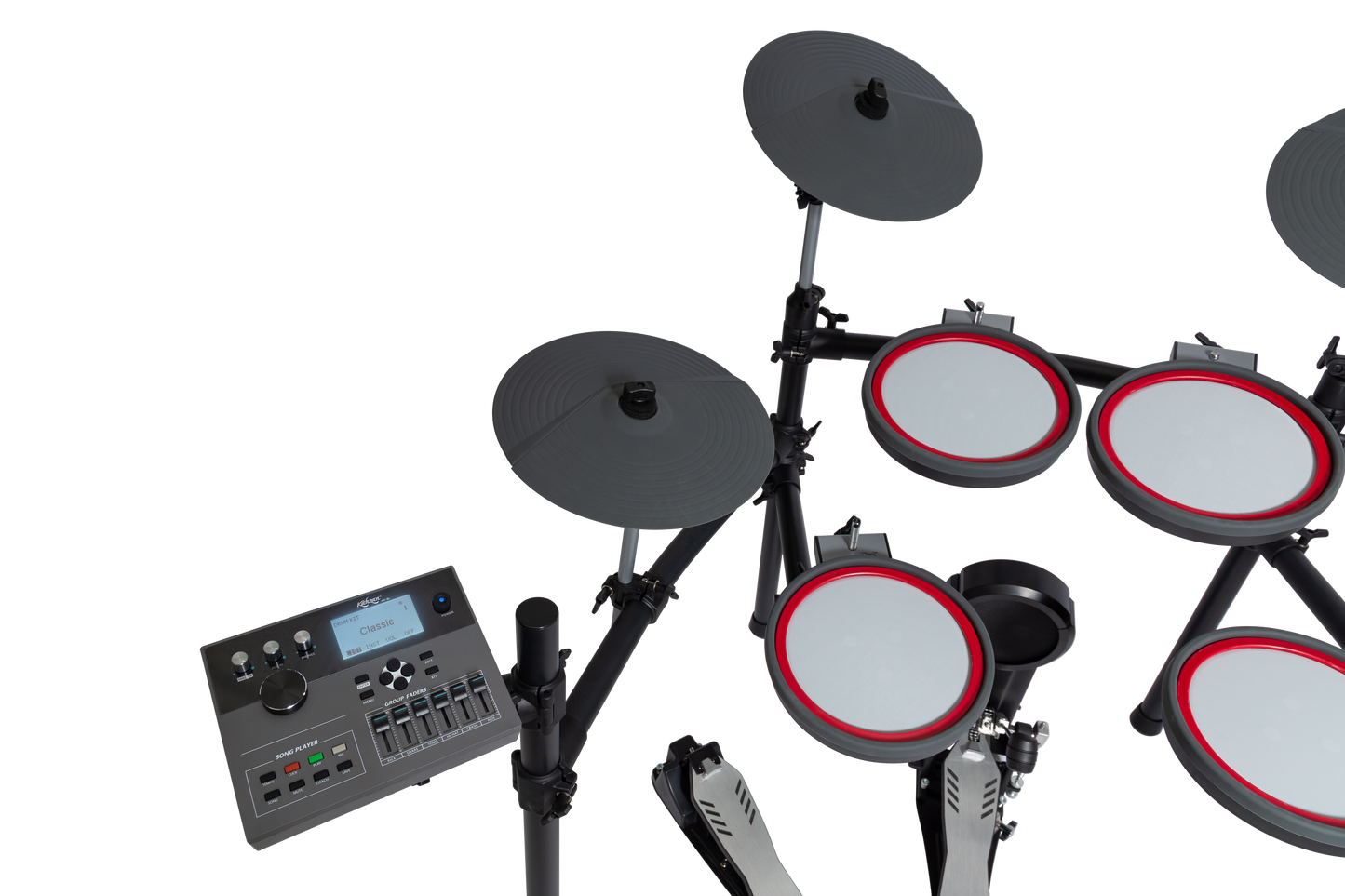 Kahzan KTD-MK5L-PRO Electronic Drum Kit - 5 Piece with Mesh Pads, 948 Voices, 52+20 Kits, Bluetooth, 288x46 Screen, and 8" Kick Pad — view 2