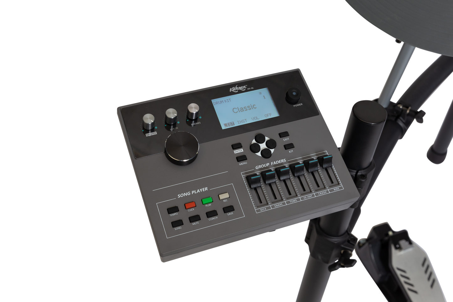 Kahzan KTD-MK5L-PRO Electronic Drum Kit - 5 Piece with Mesh Pads, 948 Voices, 52+20 Kits, Bluetooth, 288x46 Screen, and 8" Kick Pad — view 4