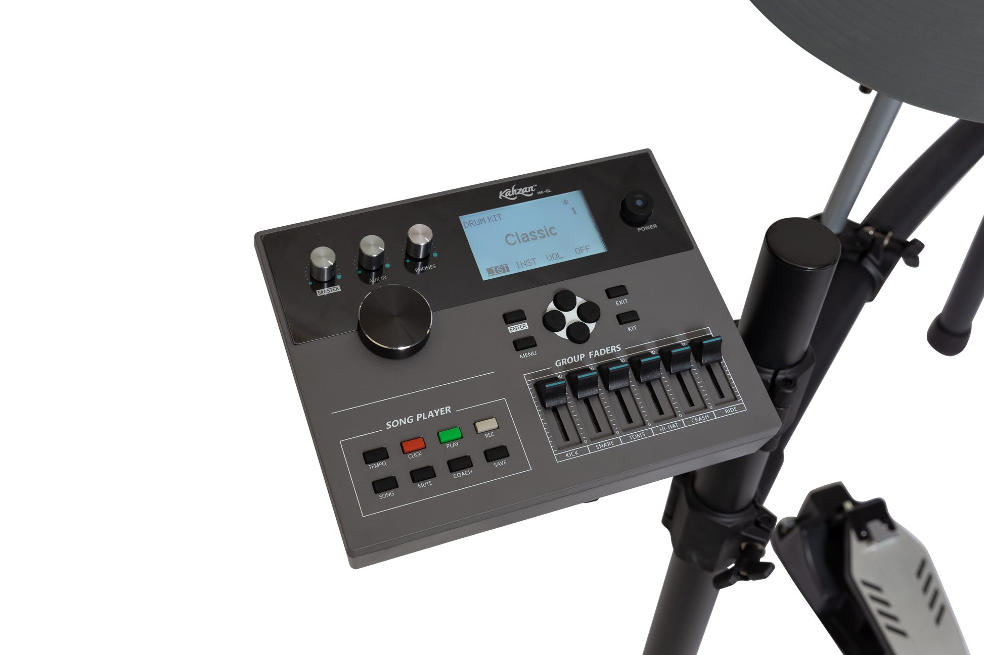 Kahzan KTD-MK5L-PRO Electronic Drum Kit - 5 Piece with Mesh Pads, 948 Voices, 52+20 Kits, Bluetooth, 288x46 Screen, and 8" Kick Pad — view 4