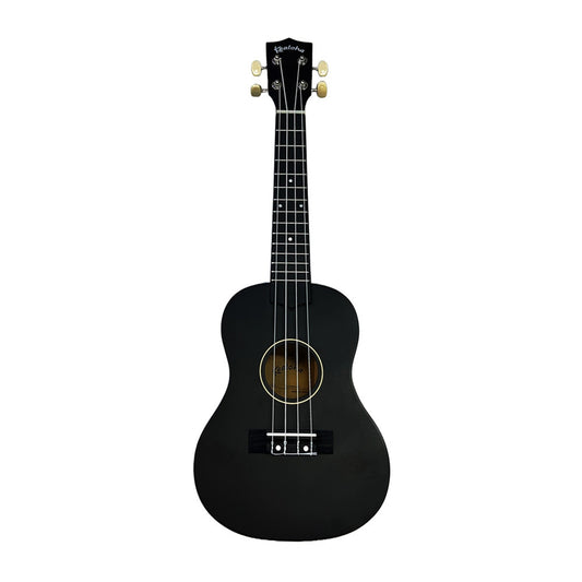 Kealoha Wooden Coloured Concert Ukulele with Bag - Black Satin Finish