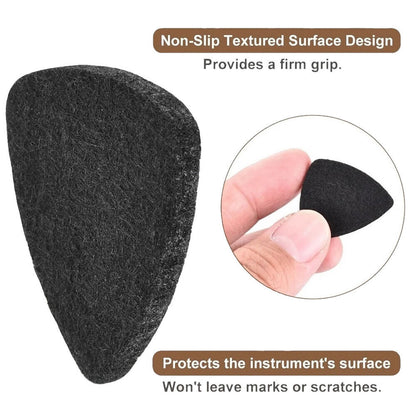 Kealoha Felt Ukulele Picks Black (Pack of 6) - High-Density Synthetic Wool Felt, Non-Slip, Triangle Shape, 25mm x 30mm — view 2