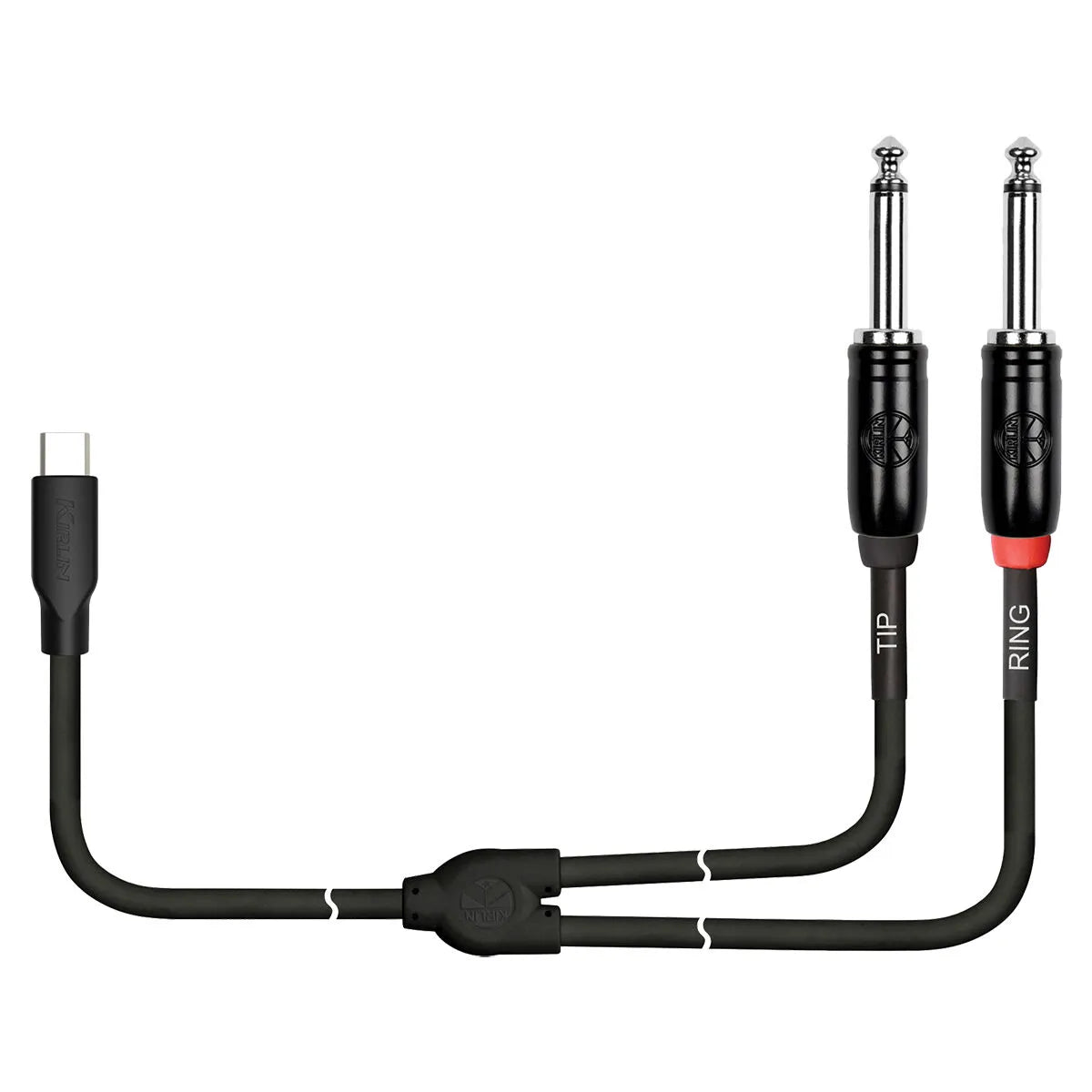 Kirlin 6ft USB C to 2 x 1/4" Mono Y-Cable Patch Cable KUYC-392B-BK-6 — view 2