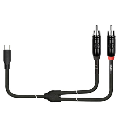Kirlin 6ft USB C to 2 x RCA Y-Cable Patch Cable KUYC-394B-BK-6 — view 2