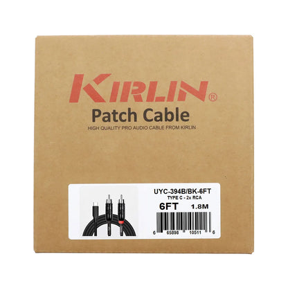 Kirlin 6ft USB C to 2 x RCA Y-Cable Patch Cable KUYC-394B-BK-6 — view 3