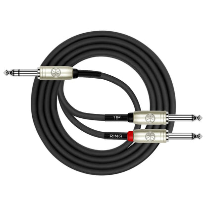 Kirlin 1ft TRS to 2x Mono 6.5mm Y-Patch Cable [KY336-1]
