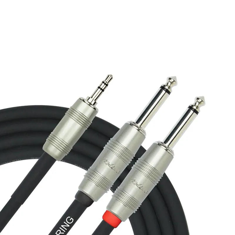 Kirlin 10ft Mono Signal Cable 3.5mm TRS to 2 x 6.5mm Patch Cable KY362-10 — view 2