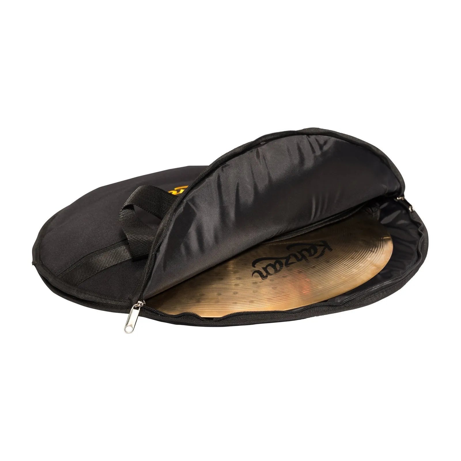 Kahzan 20" Padded Cymbal Carry Bag - Black, Heavy Duty Nylon, 8mm Foam Padding, Four Dividers, Front Pocket, Adjustable Handles — view 3