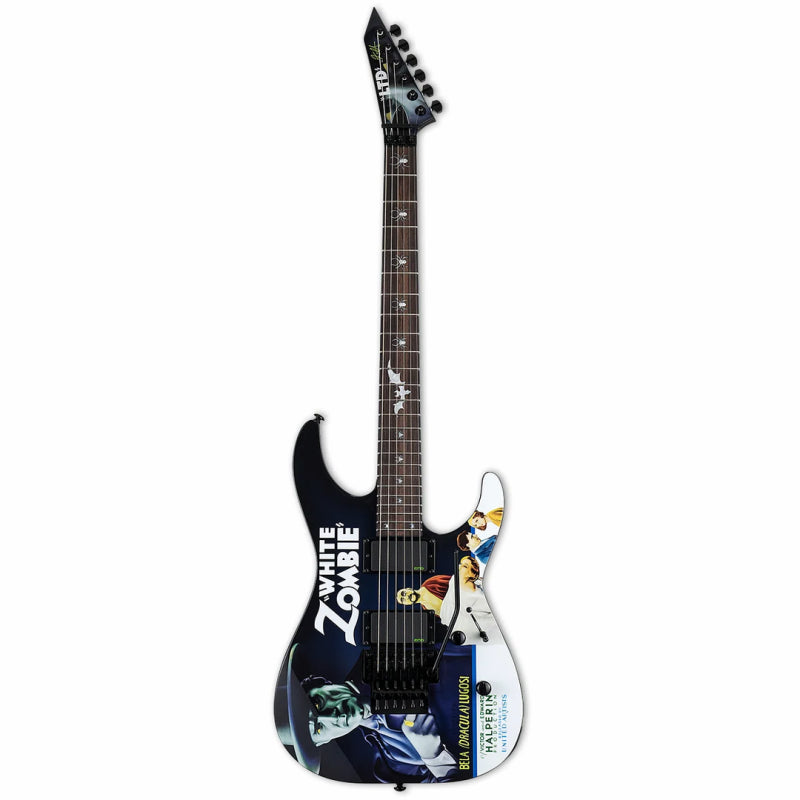 LTD KH-WZ Kirk Hammett White Zombie Graphic Guitar with Custom Case