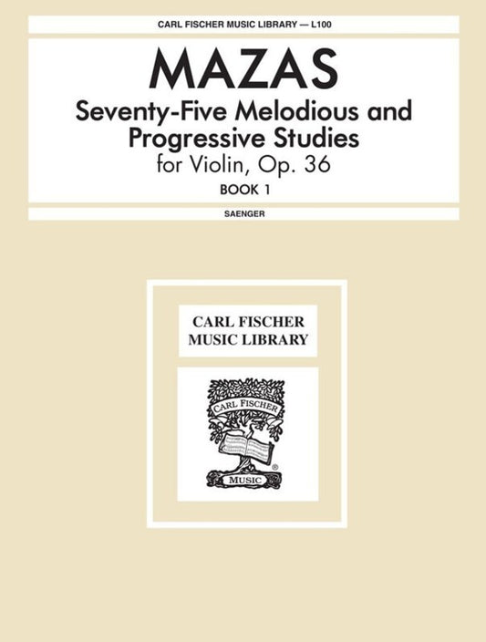 Mazas - 75 Etudes Op 36 Book 1 For Violin (Softcover Book)