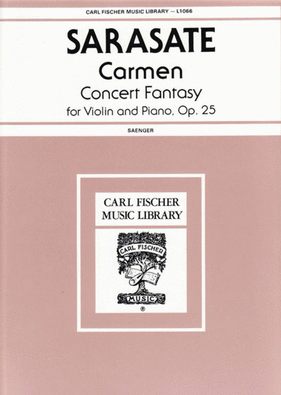 Carmen Fantasy Op 25 Violin Piano Ed Saenger Book