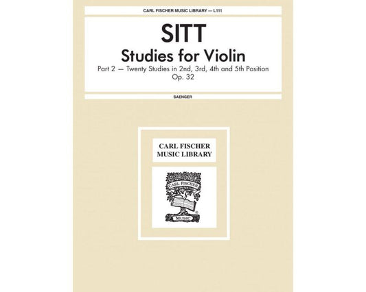 Sitt Studies for Violin Op. 32 BK 2 Nos. 21-40