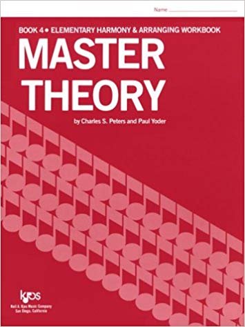 Master Theory Book 4 by Neil A. Kjos Music Company - 32 pages, theory lessons and review on harmonizing, triads, melody writing, and more.